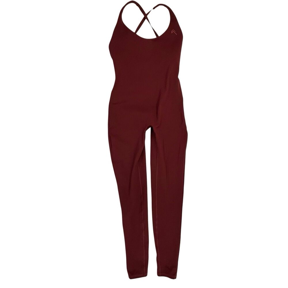 Oner Active Unified Scoop Back All in One Jumpsuit UK M US Small Burgundy